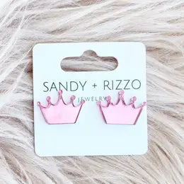 Pink Mirrored Crown stud
