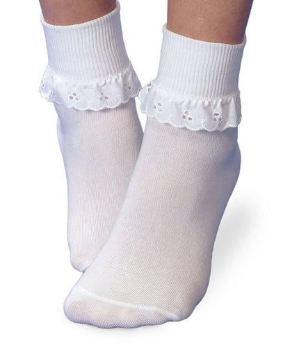 White Eyelet Lace Sock