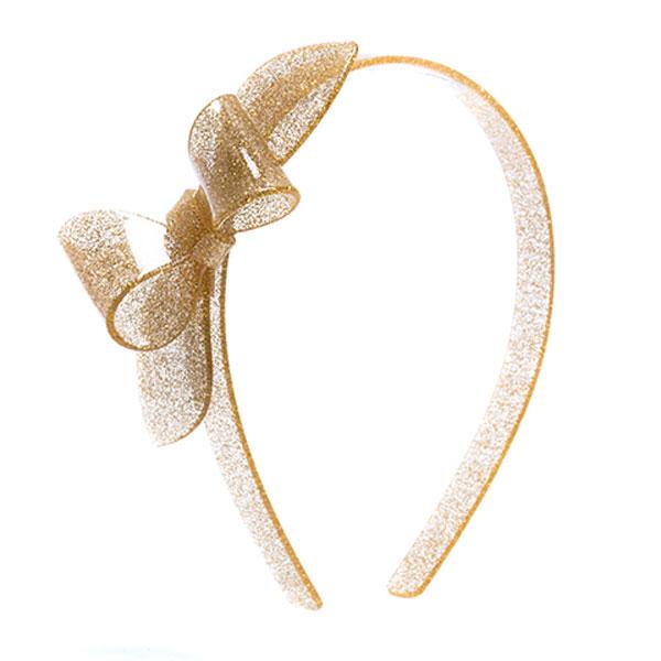 Rosane Bow Headband-Gold Glitter