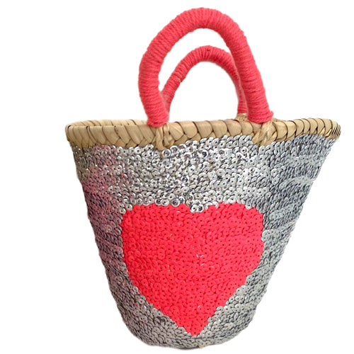 Sequin Straw Beach Bag