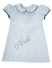 White Cord Noel Embroidery Dress