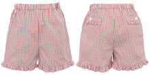 Red Check Mouse Ears Ruffle Short Set