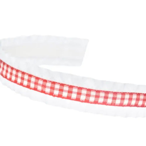 Double Ruffle Red & White Gingham Headband