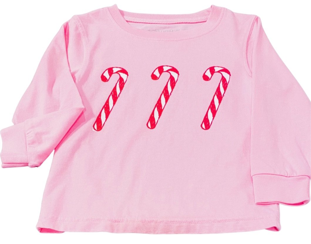 Pink Candy Canes Long Sleeve TShirt