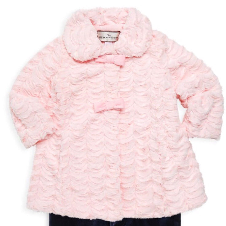 2 Bow Scallop Pink Coat