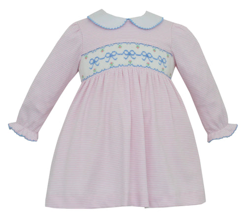 Bows Pink Stripe Knit Dress