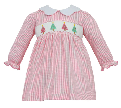 Pink Check Pastel Tree Knit Dress