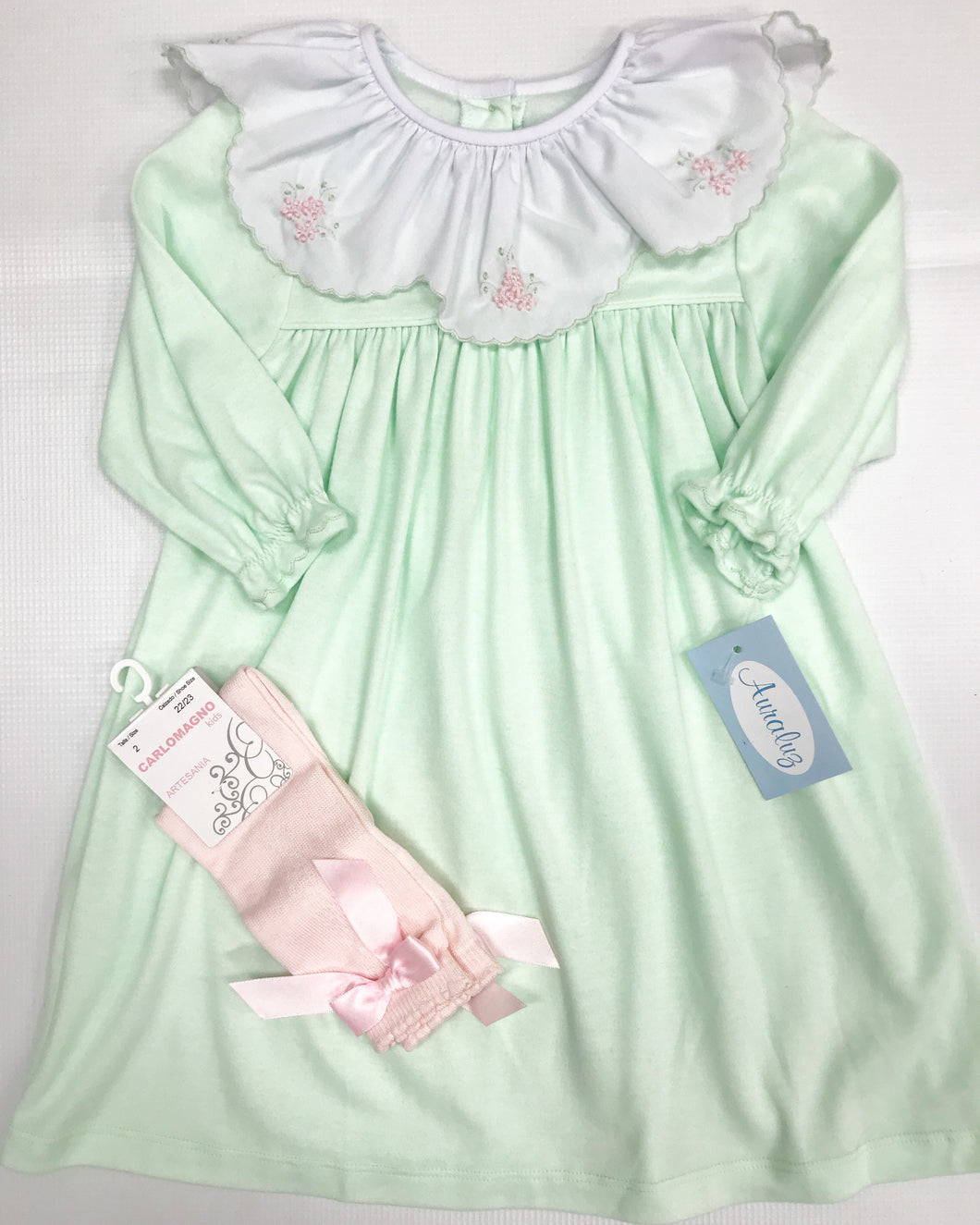 Green Flower Knit Dress