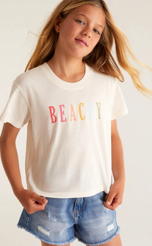 Girls Coastal Beachy Tee White Sand