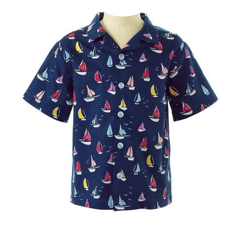 Sailboat Shirt-Navy