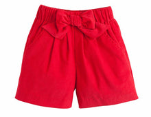 Red Corduroy Bow Short