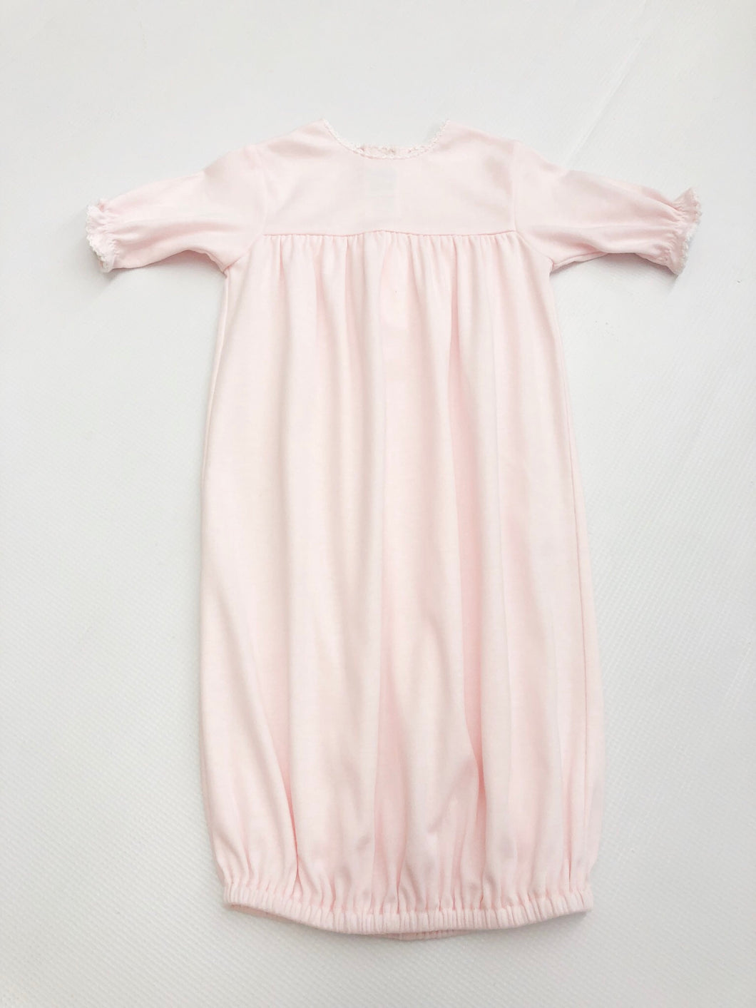 Pink Knit Gown w White Trim