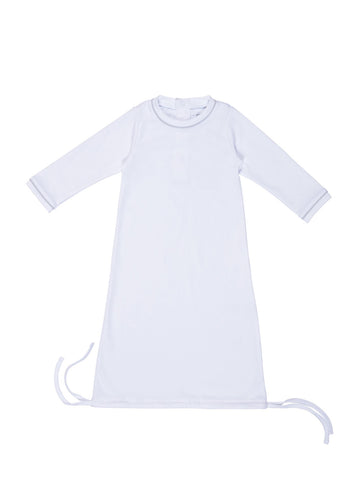 White w Light Blue Piping Daygown