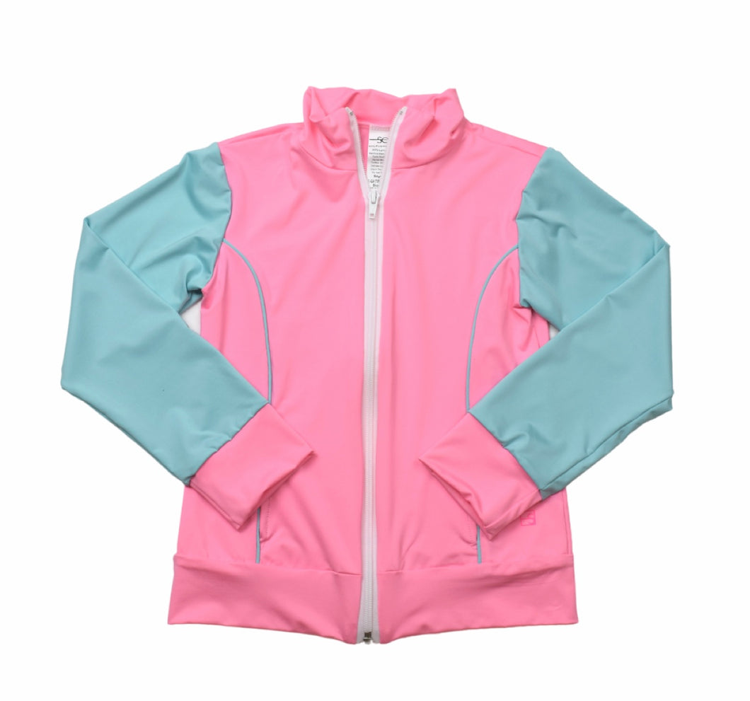 Juliet Jacket - Pink Athleisure / Turquoise Sleeves