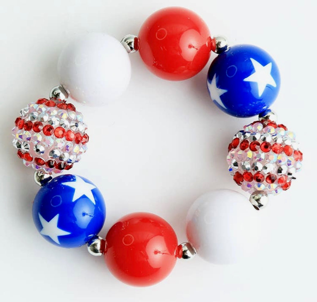 Red, White and Blue Chunky Bracelet