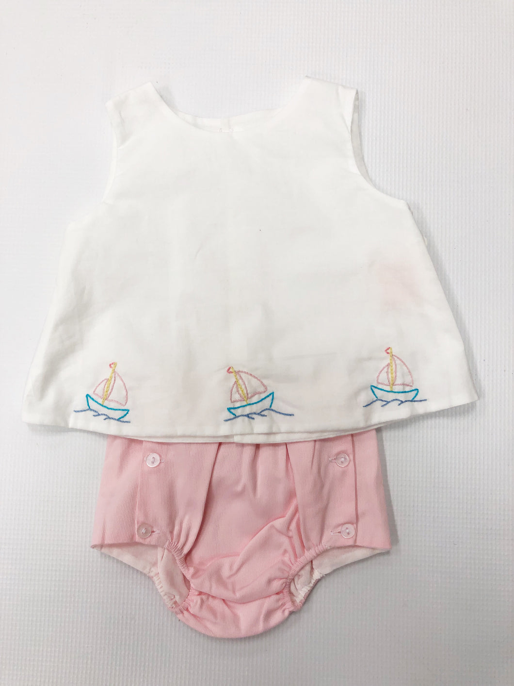 Pink Girl Sailboat Diaper Set