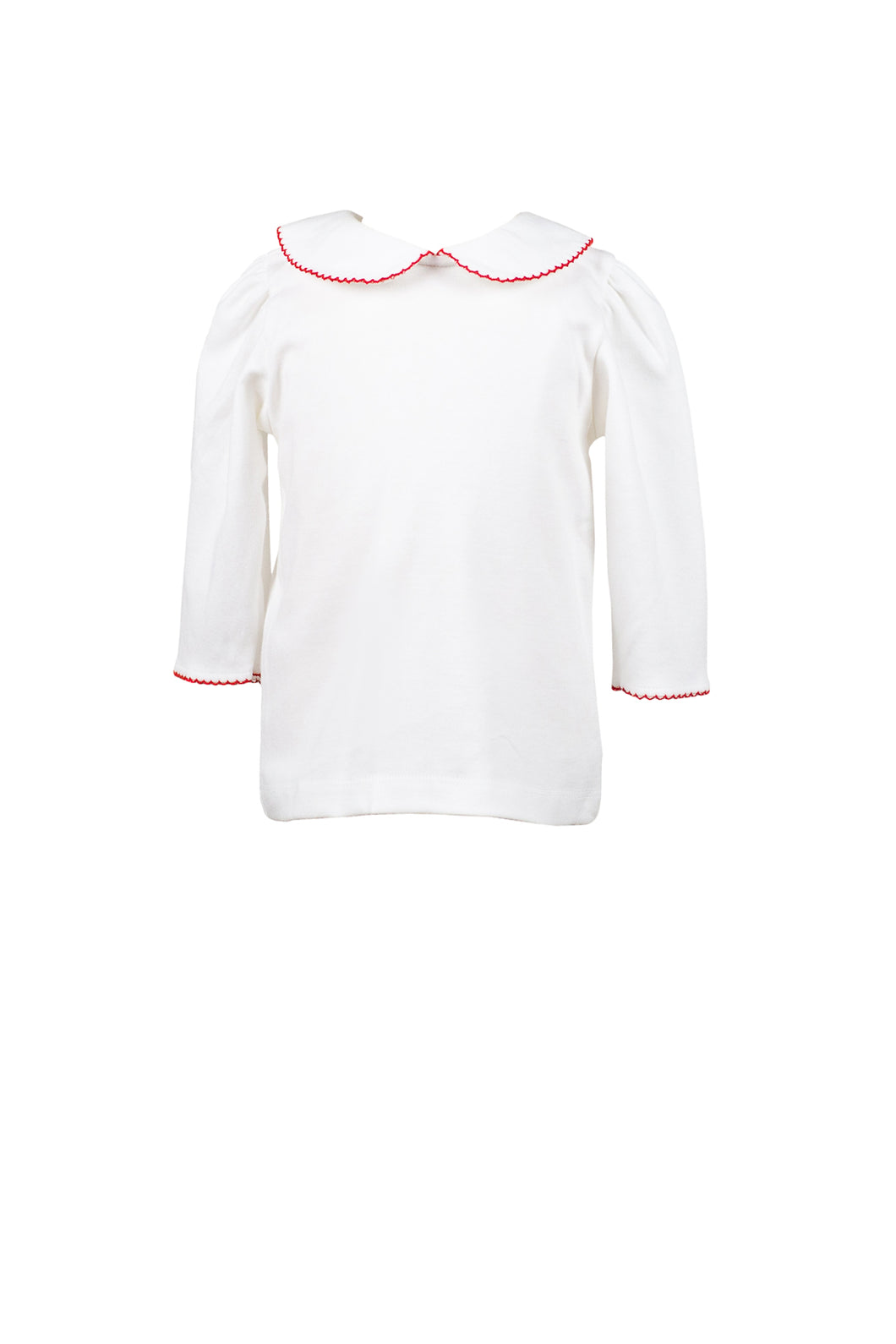 White Knit 3/4 Shirt - Red