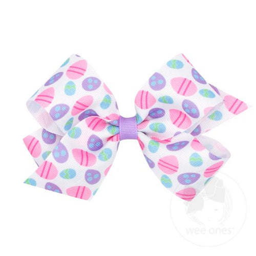King Grosgrain Easter Print Girls Hair Bow