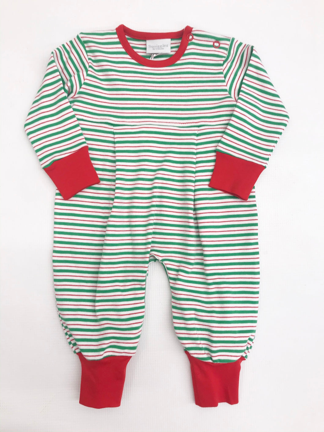 Green/Red Stripe Boy Coverall