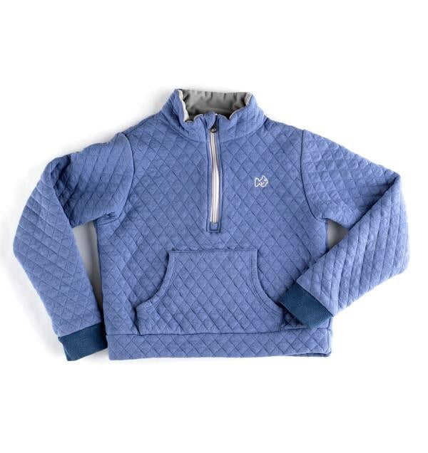 Blue Quilted Pullover
