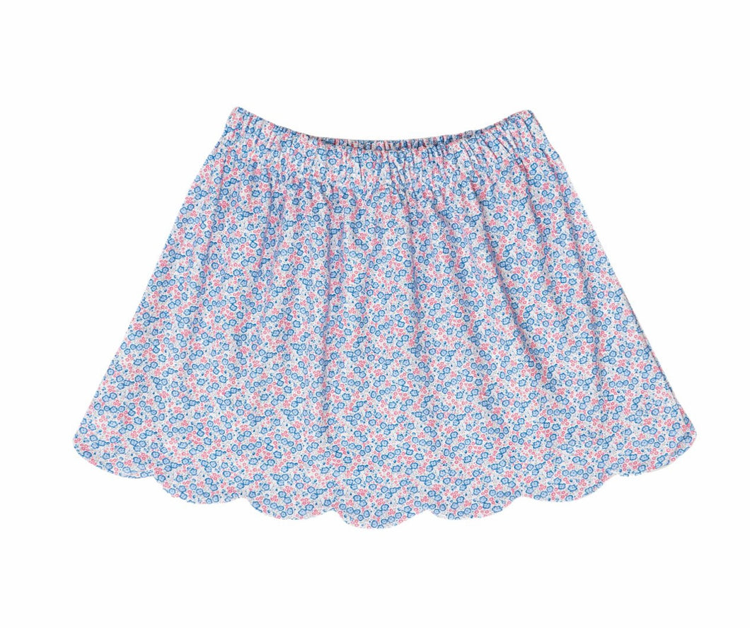 Robin Scalloped Skirt - Pink & Blue Floral
