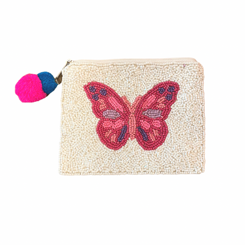 Butterfly Beaded Coin Purse