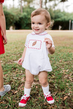 Smocked Football w Red Piping Knit Bubble