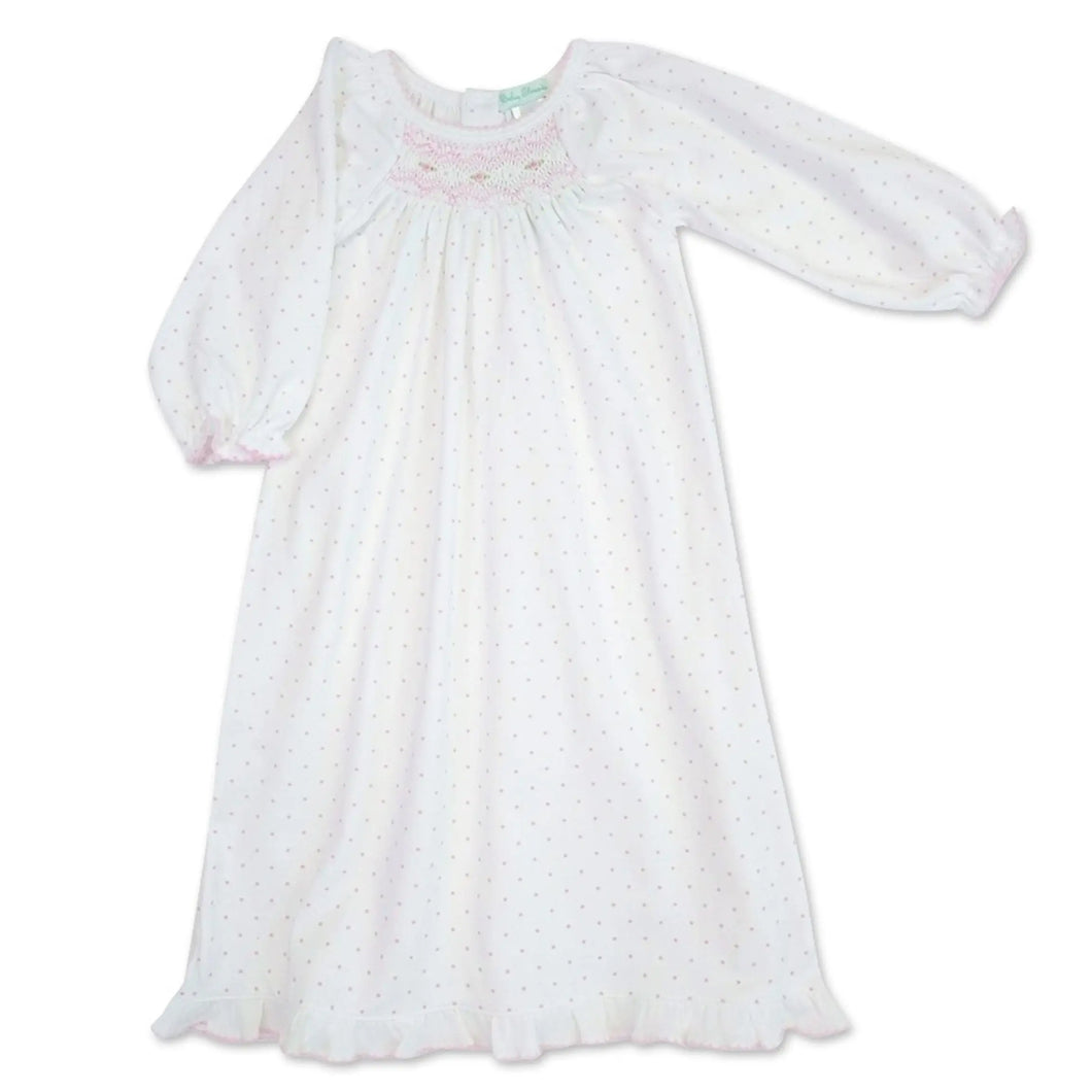 Rosebuds Dots Smocked Gown