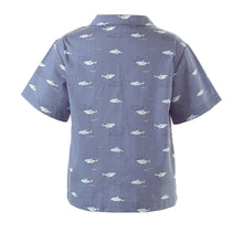 Shark Shirt-Blue/Ivory