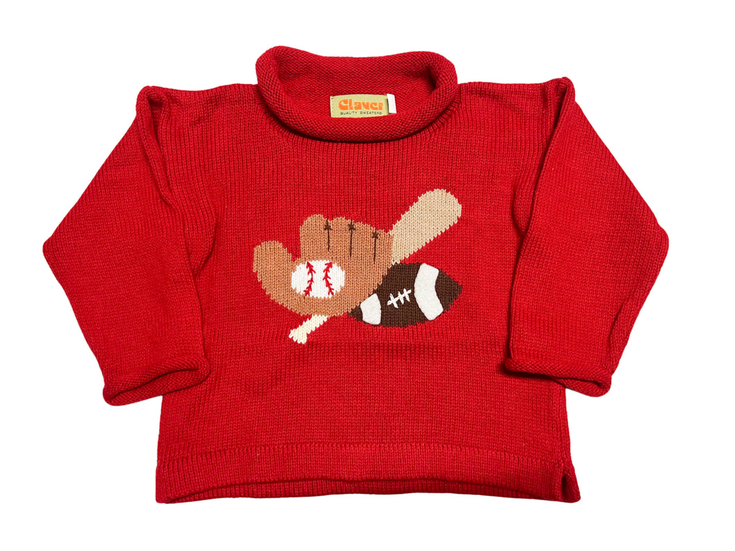 Sports Red Rollneck Sweater