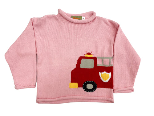 Pink Firetruck Rollneck Sweater