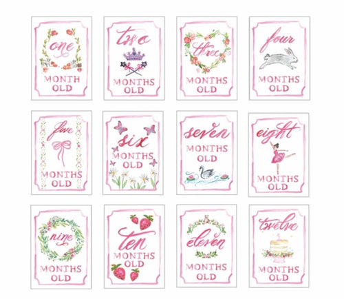 Month by Month Card Set - Pink