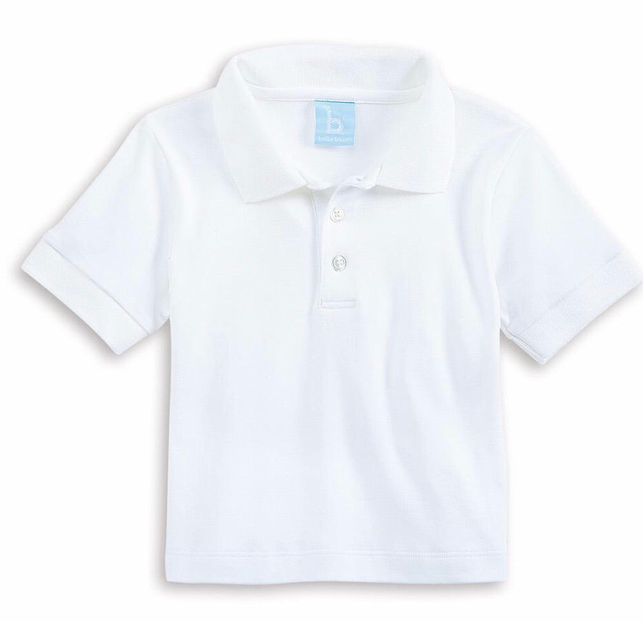 White Solid Short Sleeve Polo