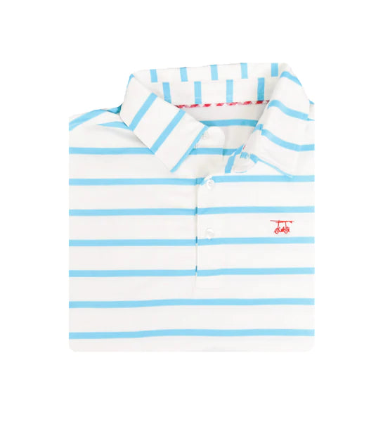 Albatross White Polo with Bell stripe