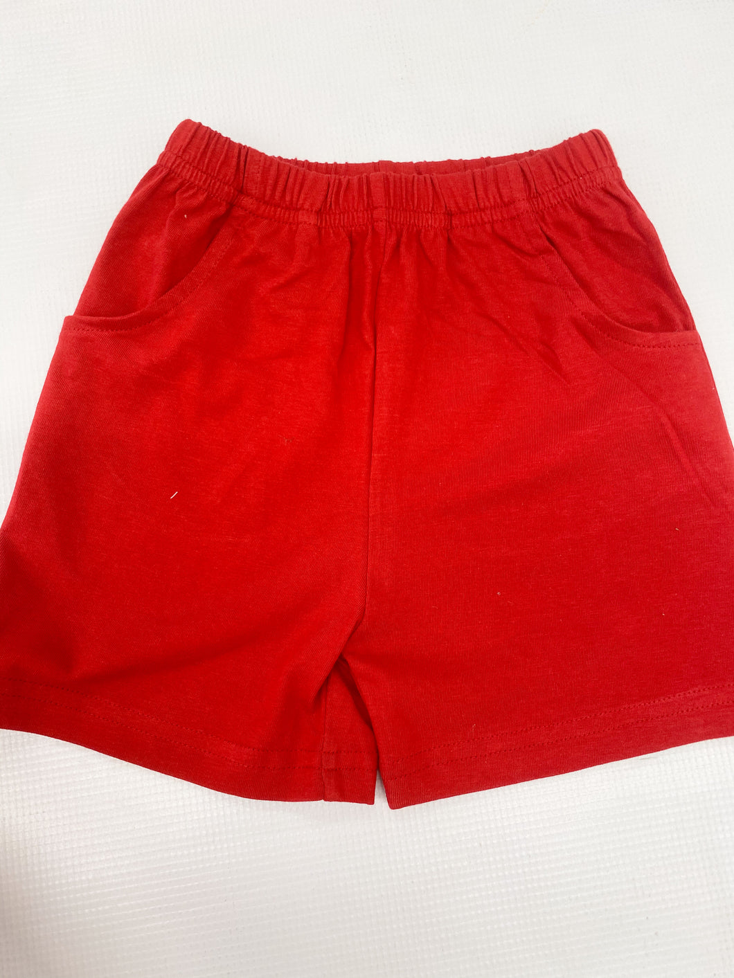 Red Knit Shorts w/ Pockets