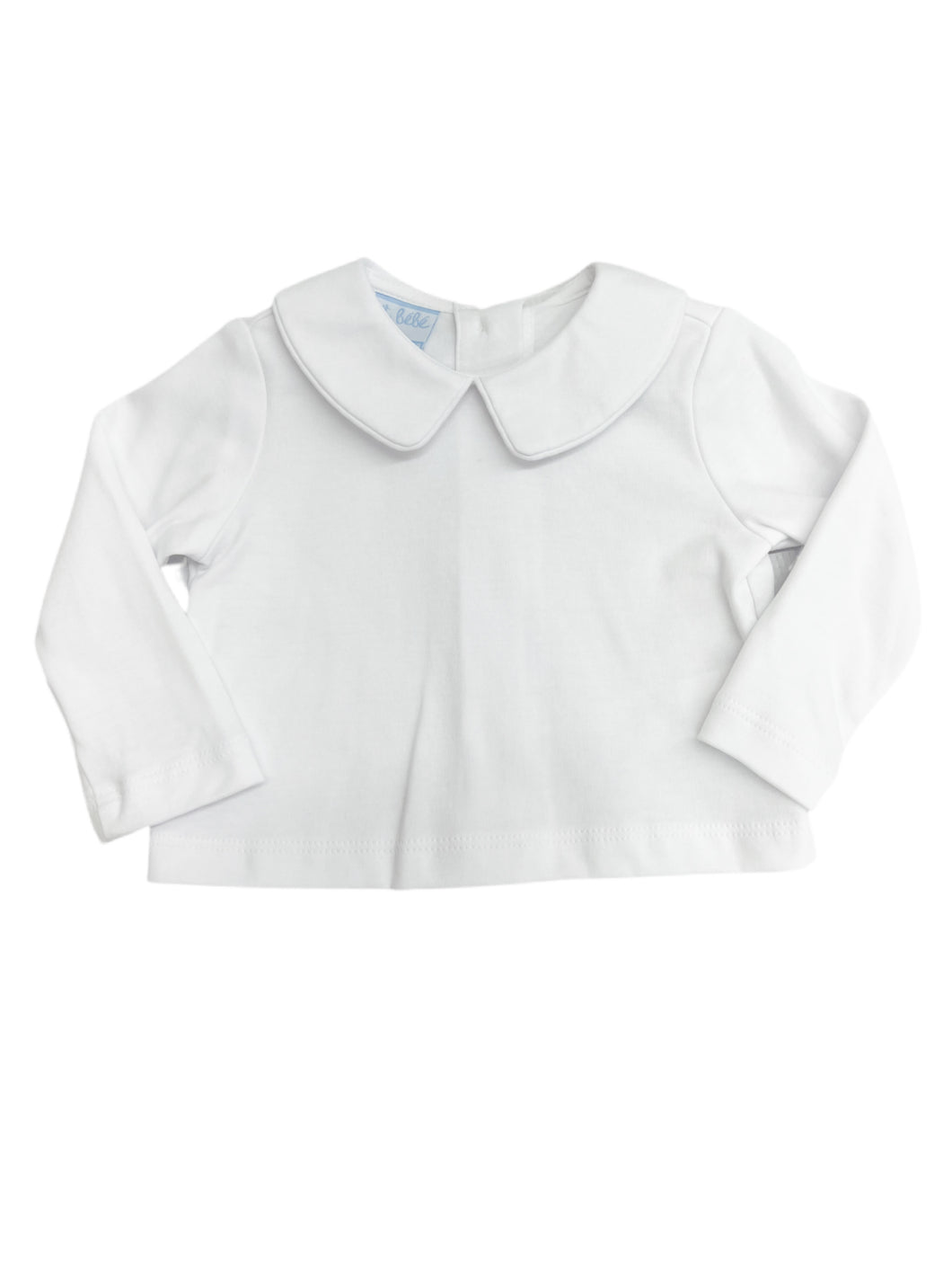 White Knit Peter Pan Shirt-LS