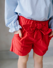 Red Corduroy Bow Short
