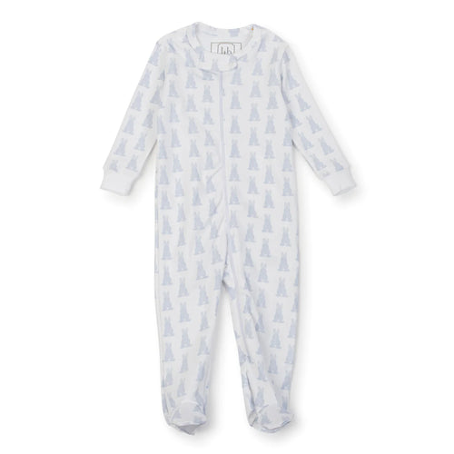 Bunny Tails Blue-Parker Zipper Pajama