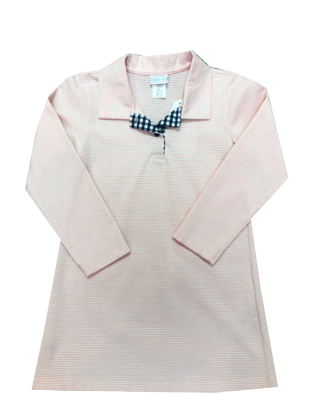 Pink Knit Polo Dress w Navy Gingham
