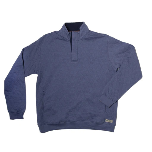 Harper Quilted Snap Pullover-Slate Blue