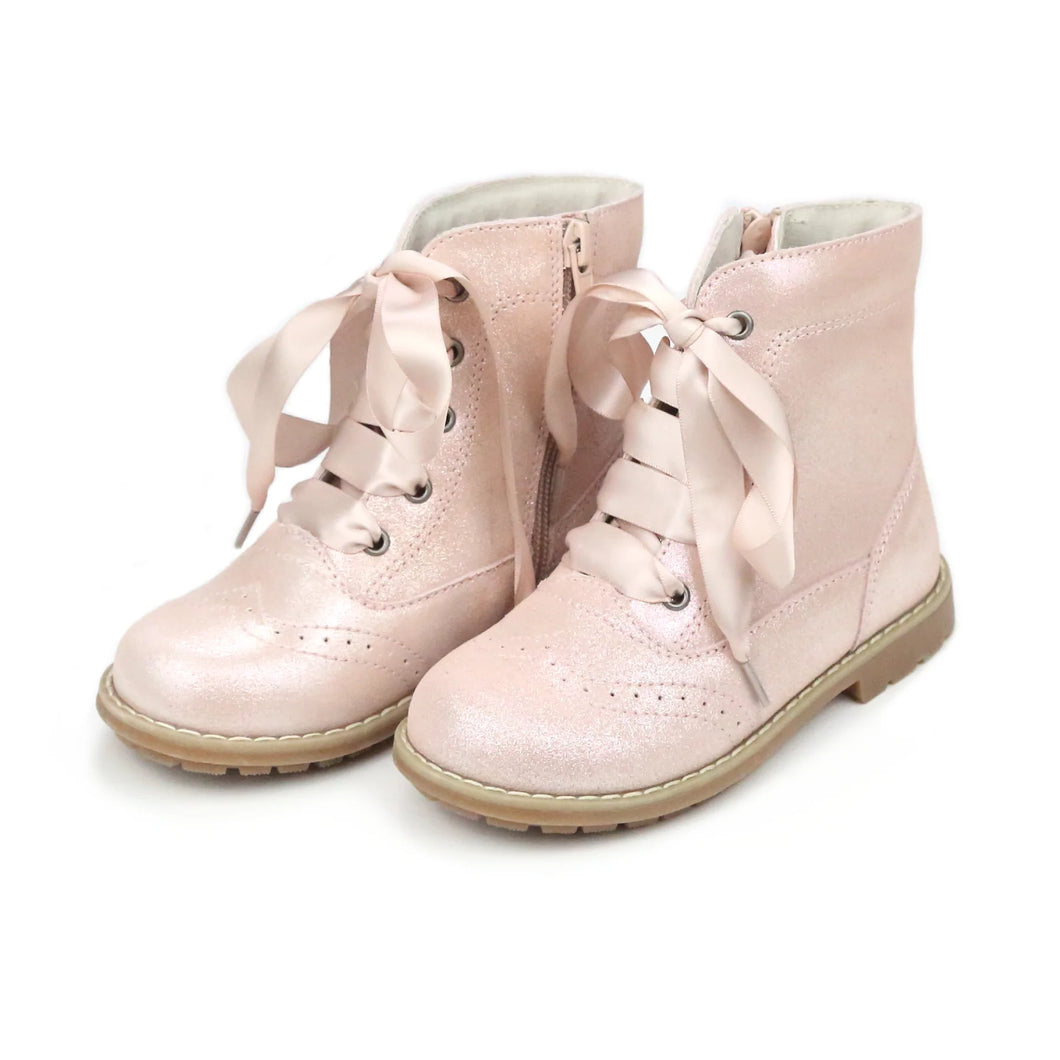 Stellina Blush Pink Brogue Boot